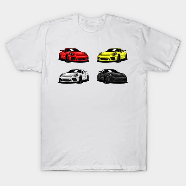 X4 Porsche 911 Car T-Shirt by Car_Designer